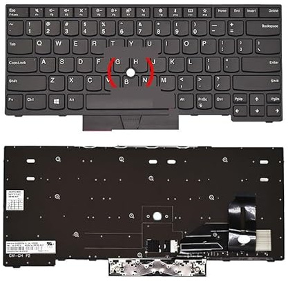 SONGOZD Russische Tastatur mit Hintergrundbeleuchtung für Thinkpad E480, E490, T480S, L480, T490, T495, L380, L390, Yoga L490, P43s, E485, E495 Laptops(US Black Hole)