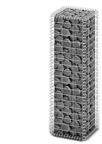 Verzinkter Draht Gabione 100x30x30 cm, Gabionenkorb mit Deckeln, robuste Stahlkonstruktion für Garten und Landschaftsbau, punktverschweißte Drähte, 3,5 mm Drahtstärke, ideal