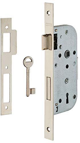 THIRARD - Serrure encastrable à clé pour porte de chambre, 1/2 tour, axe 40mm, bouts carrés, 1 clé