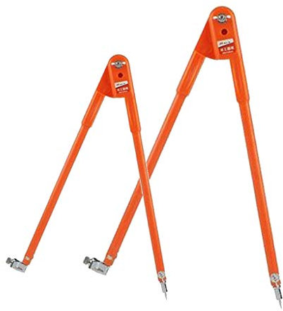 FITYLE 2 Compas/Set Compas à Crayons De Précision, Grand Diamètre - Orange L + S