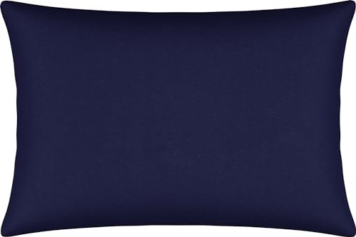 Erwin Müller Kissenbezug, Kissenhülle Single-Jersey Murnau - dunkelblau Größe 40x60 cm - bügelfrei, strapazierstark, elastisch, mit Reißverschluss