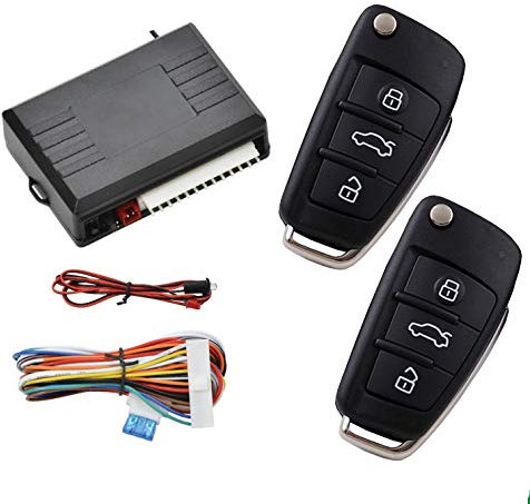 Universal Remote Control Central Door Lock Kit Style 19 Locking Keyless Entry Upgrade Kit with Contorl Box + 2 Replacement Remote Contorl for Car Central Door Lock