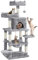 Yaheetech Rascador para Gatos Altura 147 cm Arbol para Gatos Castillo Mascota con Hamaca Juguete de Gatos de Sisal Gris Clara