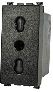 Presa Bipasso 2P+T 10/16A Nero Compatibile con Vimar Arke