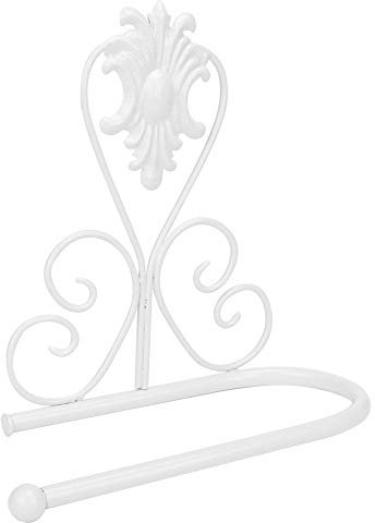 Oumij1 Porta Asciugamani di Carta - Scaffale per Tessuti a Parete - Materiale Ferro - Porta Rotolo di Carta Igienica - per Bagno, Toilette, Cucina(Bianca)