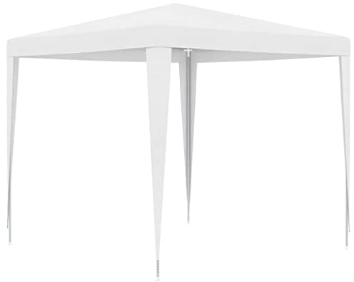 vidaXL Partyzelt UV-beständig Wasserbeständig Pavillon Festzelt Gartenzelt Gartenpavillon Bierzelt Zelt Garten Party 2,5x2,5m Weiß PE Eisen