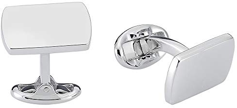 Vinani Design Manschettenknöpfe rechteckig schlicht glänzend 925 Sterling Silber Herren Anzug Hemd 2MAM