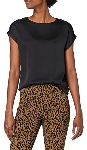Vila Womens Ellette Top Short Sleeve Crew Neck Black S