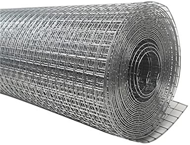 Bderkz 39 Zoll X 66 Fuß Hardware-Tuch 2 Quadratische Öffnungen Feuerverzinkt Geschweißt 14 Gauge Maschendrahtzaunrolle für Gartenzaun Hirsch Schaf Tiergehege (Color : 2.4inch 48inx66ft)