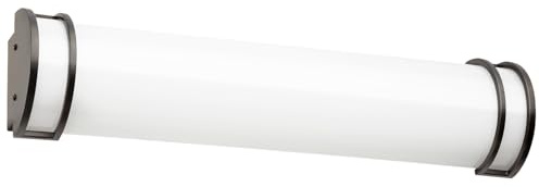 Sunlite 81371 LED 24 Inch Half-Cylinder Vanity Light Fixture, 25 Watts (150W Equivalent), 2200 Lumens, Adjustable 3 CCT 3000K-5000K, Dimmable, 50,000 Hour Lifespan, Oil Rubbed Bronze, Bathrooms