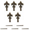Lupia - Kit 5 Ganci Giglio Bronzo per Quadri, Specchiere e Cornici, Include Chiodini per Il Fissaggio, Adatti a Tutti Gli Ambienti, Metallo, Dimensioni 3,4x1,9 cm