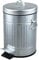 Bathroom Bin with Lid, Small Grey Waste Basket For Home Bedroom, Retro Step Garbage Metal Bin With Soft Close, 5 Liter/ 1.3 Gallon, Grey