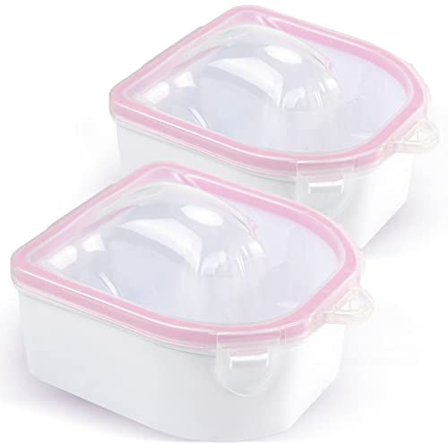 2 cuencos para remojar uñas, cuencos de manicura de doble capa, cuencos de remojo de acetona para remojar y remojar esmalte de gel para uñas acrílicas