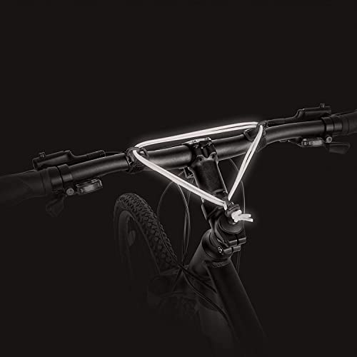carryyygum Lenkerspannband für Fahrrad-Lenker | Mini-Gepäckträger 105cm | Gummiband, Gepäckspanner, Spanngummi, Expander | schlanke Alternative zu Fahrradtasche, Fahrradkorb (weiß reflektierend)