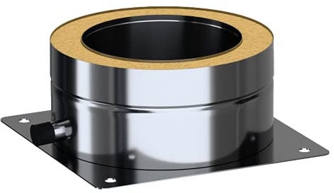 Kratki DW Grundplatte | ADAM DW Grundplatte mit Kondensatablauf 180 Kaminzubehör | Robust, aus Säurebeständigem Stahl, Hochtemperaturbeständig