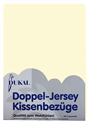 Dukal | Kissenbezug 60 x 80 cm | aus hochwertigem DOPPEL-Jersey | 100% Baumwolle | Farbe: creme