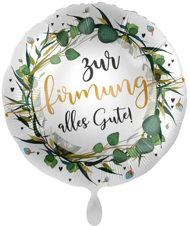 Folienballon Zur Firmung alles Gute Greenery, ca. 43 cm