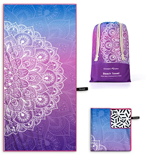 OCOOPA Mikrofaser Strandtuch - Großes 160x80 cm Schnell Trocknendes, Weiches, Leichtes, Pflegeleicht, Kompaktes, Sandfreies Handtuch, Perfekt für Strand Schwimmen