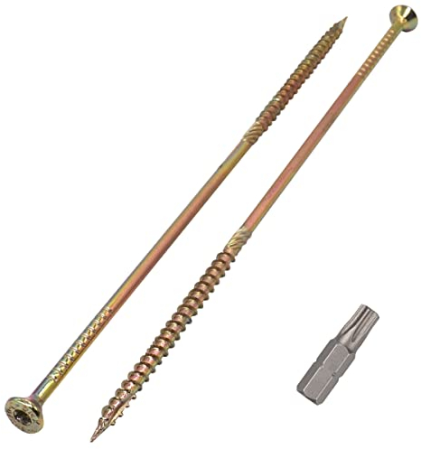 SKIR'CO Lot de 10 vis à bois universelles en acier zingué 6,0 x 240 mm Tête fraisée Torx Type 17 Vis à aggloméré