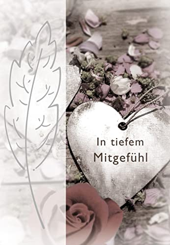 Perleberg Trauerkarte - Basic-Classic-Collection - Trauerkarten mit Umschlag - Liebevolle Beileidskarten mit Umschlag - Danksagungskarten Trauer - hochwertige Karten zur Trauer in 11,6 x 16,6 cm