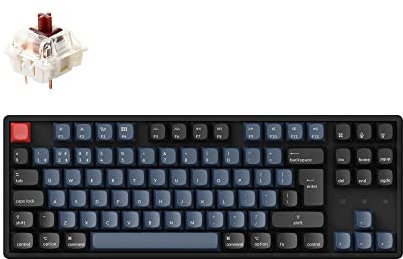 Keychron K8 Pro QMK/VIA Custom Wireless Mechanical Keyboard, Hot-Swappable Aluminum Frame TKL ISO-UK-Layout Programmable Keyboard RGB Backlit, Gateron G Pro Brown Switch for Mac Windows Linux