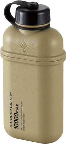 ELECOM NESTOUT Portable Charger, 10000mAh Outdoor Battery Power Bank, 20W USB-C Fast Charging PD, Waterproof IP67, Durable Shockproof, Battery Pack for Smartphone Tablet Hiking Travel Camping - Beige