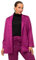 Ulla Popken Damen Jacke, Velourslederoptik, Oversized, offene Form Indoorjacken, dunkler Flieder, 46-48