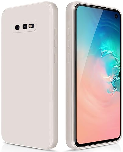 GiiYoon Coque pour Samsung Galaxy S10e Case en Silicone, Etui de Protection Antichoc Etui Housse Silicone Ultra-Mince avec Couche Intérieure en Fibre et Protection pour Caméra, Blanc