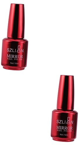 minkissy 2pcs Mirror Nail Polish Mirror Effect Gel Nail Polish Sparkle Nail Polish Art for Women Mirror Effect Nail Polish Nail Design Polish Women Nail Polish Nail Stickers Miss Liquid