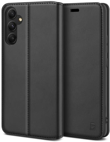 BEZ Handyhülle für Samsung Galaxy A34 5G Hülle, Premium Tasche Kompatibel für Samsung A34 5G, Tasche Case Schutzhüllen aus Klappetui mit Kreditkartenhaltern, Ständer, Magnetverschluss, Schwarz