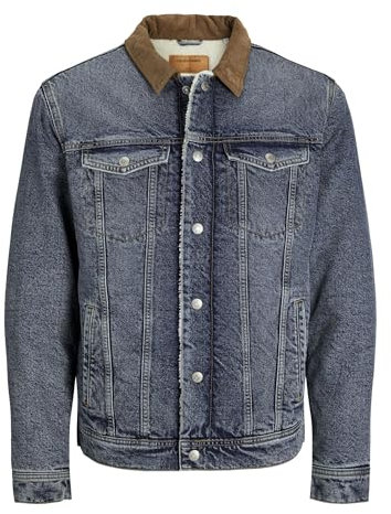 JACK & JONES Men's Jjijean Jjjacket W Sherpa Wi 200 Sn Short Jacket, Blue Denim, S