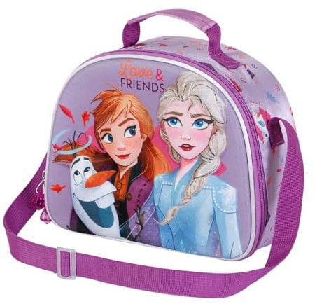 Disney Frozen 2, Bolsa Portamerienda 3D, 25.5 x 20 cm, Fucsia Friends