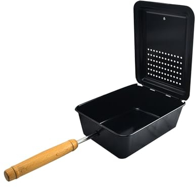 Fenteer Lagerfeuer-Popcorn-Popper, Grillwerkzeug, antihaftbeschichtete Popcorn-Pfanne mit komfortablem Griff, Popcorn-Maker für Party, Grillen, Camping im