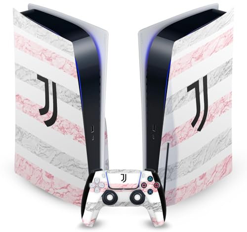 Head Case Designs Licenza Ufficiale Juventus Football Club Away 2023/24 Kit Partita Vinile Frontalino Sticker Gaming Pelle Adesivo Compatibile con PS5 Disc Console & DualSense
