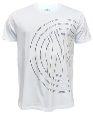 Inter T-Shirt Oversized Logo Bianca t-Shirt Uomo Unisex - Adulto (Pacco da 1)