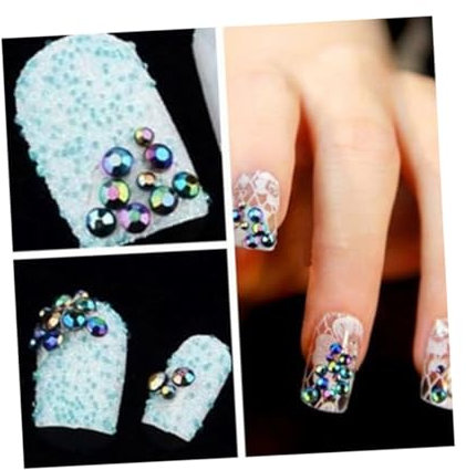 Ipetboom 4000 Piezas Abalorios De Cristal Con Reverso Plano Diamantes De Imitación De Uñas Diamantes De Imitación De Cristal De Arte De Uñas Coser Pedrería Súper Flash Apliques