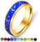 Uloveido 6 mm Edelstahlband, bequeme Passform, temperaturempfindlich, Farbwechsel, Stimmungsringe, Regenbogenfarben, P1/2(57mm), Metall, Kein Edelstein