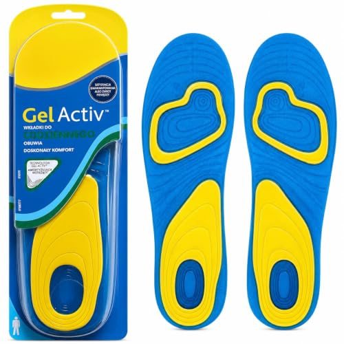 Men Cushioned Gel Insoles Shock Absorbing Insole,Pain Relief Plantar Fasciitis Everyday Active Work Sports Comfort Foam Inner Shoe Inserts Wellington Boots Trainers UK Size 7-13, EU 42-48