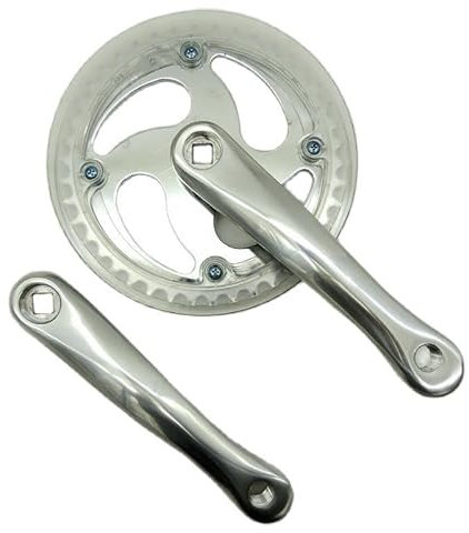FFYUTING Kurbelgarnitur, 46 Zähne, Rennrad-Kurbelgarnitur, Single-Speed-Fahrradkurbel, 165 mm Faltrad, Splitter-Kettenblatt, Kettenrad, Aluminium-Kurbelgarnitur