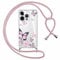 Yoedge Cover with Lanyard for iPhone 12 Pro Max 6.7 inches, Transparent Case Aesthetic Flower Designs, Women Girls Soft TPU Silicone + PC Shockproof Protective Case with Necklace Shoulder Strap Neck