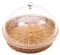 JISADER Cestino per il pane intrecciato con coperchio Cestino intrecciato in rattan imitazione Vassoio da portata rustico Cesto di frutta intrecciato per, 35x22 cm