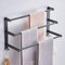 Noir Mural Hôtel Maison Cuisine/Toilettes Maison Mural Porte-Serviettes Porte-Serviettes, Multicouche Salle De Bains Porte-Serviettes Espace Aluminium Porte-Serviettes