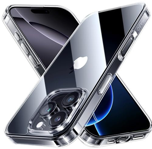 NIMASO for iPhone 16 Pro Max Case Clear 6.1-Inch, Military Grade Shockproof Drop Protection, Non-Yellowing Slim Thin Phone Cover for iPhone 16 Pro Max, Clear