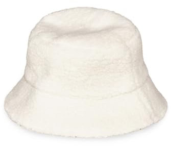 CECIL Damen B572465 Teddy Bucket Hat, Teddy Vanilla White, Einheitsgröße EU