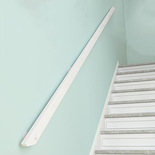Corrimano per Scale Interne, Ringhiera antiscivolo per scale con staffe, Kit di maniglioni di sicurezza per anziani e bambini contro il muro, per corridoio, villa, edificio, soffitta(White,150cm)