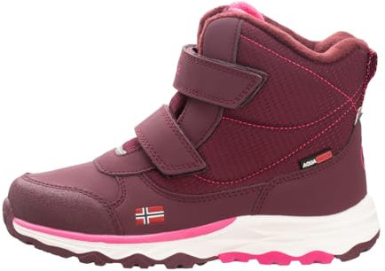 Trollkids wasserdichte Winterschuhe Wanderschuhe Hafjell, Burgunderrot/Magenta, Größe 34