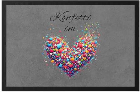 Hey!Print Konfetti im Herzen Fußmatte Karneval Fasching Herz Köln