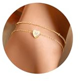 JeweBella Charm Armband mit Buchstaben Anhänger A-Z für Damen Mädchen | 18K Vergoldet Herz Personalisiertes Armband Damen Silberfarben Goldfarben Buchstaben Armbänder Damen Schmuck Geschenke