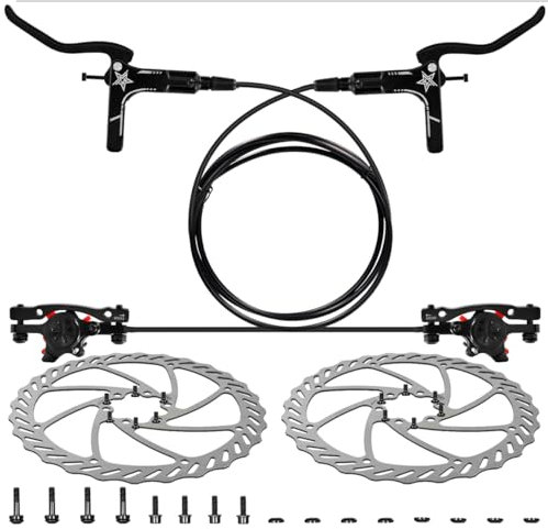 Kethvoz Hydraulische Scheibenbremse Fahrrad Set, 2 Kolben Hydraulik Bremse MTB Hydraulikbremsen Nachrüstsatz mit Bremsscheibe 160mm für Sport Bicycle Mountainbike Rennrad E-Bike