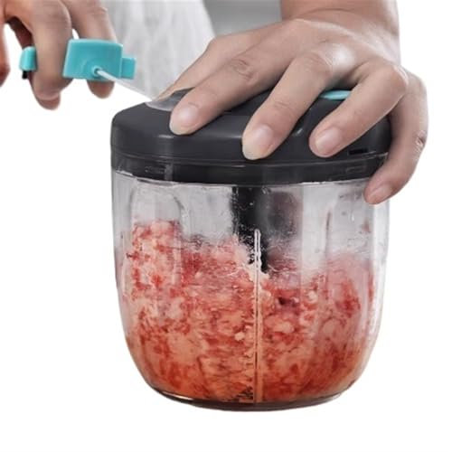 SPXTOM Hachoir à ail Portable avec Ficelle, Coupe-Oignon, Presse-ail, Hachoir Manuel, for oignons, ail, poivrons, Carottes, Gingembre, Fruits(12.5 * 9.3cm)